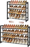 FAVOOSTY 4-Tier Expandable Shoe Rack, Adjustable Shoe Shelf Storage Organizer Space Saving