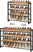 FAVOOSTY 4-Tier Expandable Shoe Rack, Adjustable Shoe Shelf Storage Organizer Space Saving