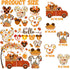 Fall Window Clings, 9 Sheets Mouse Themed Stickers for Glass Windows, Thanksgiving Decorations