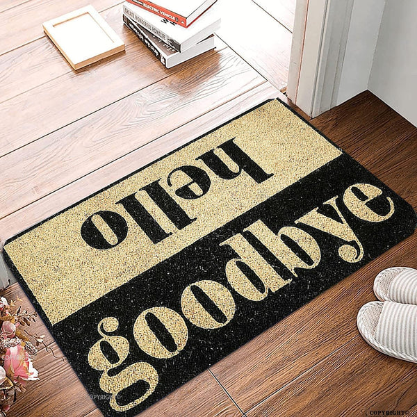 Welcome Mats for Front Door, 17x30 Inch Hello Goodbye Non-Slip Indoor Outdoor Doormat