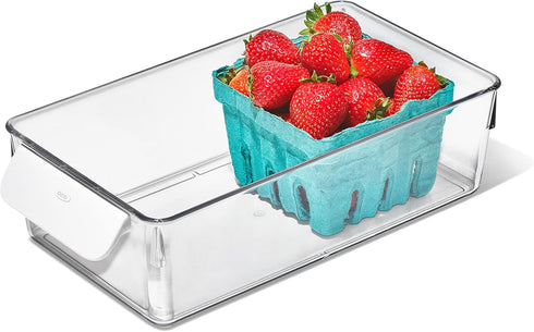 OXO Good Grips Fridge Organization Bin 5 in x 10 in for Berry Bins, Yogurt Cups, and More