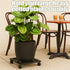 DEELF OUTLET 1 Packs 13.6 inches Large Metal Plant Caddy with PU Wheels Square Planter Dolly Pot Mover Rollers Wrought