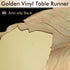 36 Inch FAVE Gold Small Table Runner Heat Resistant Vinyl Table Cover for Dinner Party Wedding Decor (Leaves)