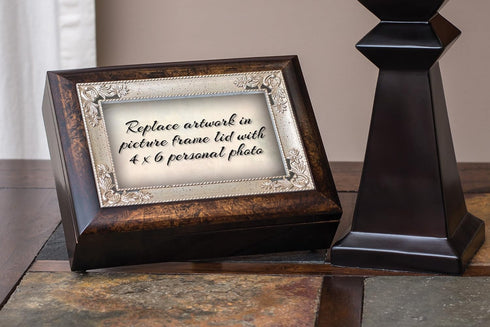 Burlwood Music Box with Angels - Plays Amazing Grace