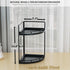 Counter 2 (Black-2 Corner Bathroom Organizer, Tier Wood Vanity Storage, Waterproof Skincare Shelf for Kitchen