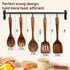 Kitchen Wooden Spoons Utensils Set for Cooking, 5 Piece Acacia Wood Spoon Cooking Utensils Apartment Essentials Wooden Turner Spoon Spatula Kitchen Set for Nonstick Cookware (5-pieces-set)