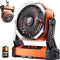 Camping LED Fan with Light, 20000mAh Rechargeable Battery Powered Outdoor Tent Fan, 4 Speed