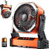 Camping LED Fan with Light, 20000mAh Rechargeable Battery Powered Outdoor Tent Fan, 4 Speed