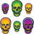 Vintage Halloween Nite-Glo Skull Cutouts, Pack of 2