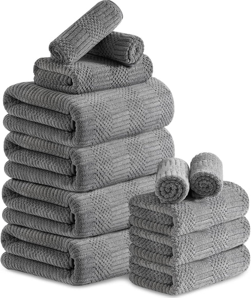 Belista Towel Set Pack of 12 Family Towels, 4 Bath Towel, 4