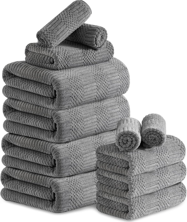 Belista Towel Set Pack of 12 Family Towels, 4 Bath Towel, 4
