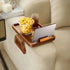 Drink(13.8" 9.5" 1") Tinamo Acacia Wood Sofa Armrest Tray with Phone Holder - Large Sofa Arm Tray Table Clip - Couch