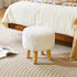 12.6" D12.6" W12.6" UHBD035W YMYNY Round Pouf Ottoman Small Foot Stool Faux Fur Foot Rest for Couch Modern Boho