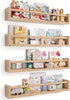 Seocry Nursery Book Shelves, 4 Pack, Wall Book Shelves for Kids Room, Baby,