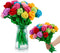 Deekin 24 Pcs Plush Rose Flowers Colorful Stuffed Flower Plush Bouquet Bendable