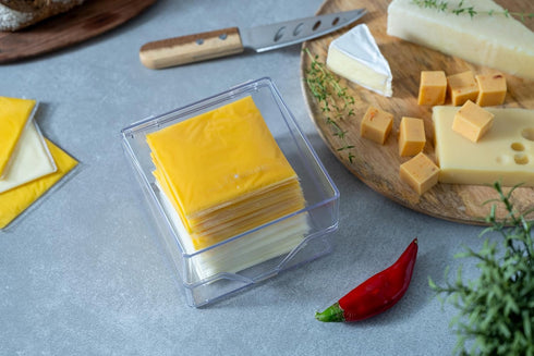 American Sliced Cheese Holder - Storage Container for Fridge, Easy to Clean, Airtight, Leak Proof, Freshness, Made in