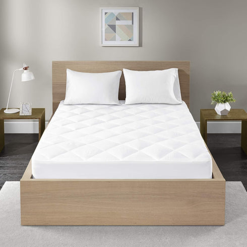 300TC 18 Inch, Madison Park Twin Mattress Protector Pad Waterproof Bed Cover, Breathable Sateen Cotton, Diamond Quilted