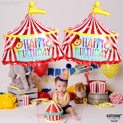 Katchon Circus Tent Carnival Balloons - Giant 30 Inch, Pack of 2, Carnival Theme Party Decorations