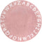 Lahome ABC Alphabet Kids Round Rug - 4' Diameter Pink Washable Area