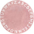 Lahome ABC Alphabet Kids Round Rug - 4' Diameter Pink Washable Area