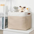 DULLEMELO Large Collapsible Storage Basket - Fabric Organizer Bin with Sturdy Leather Handles for Home Storage