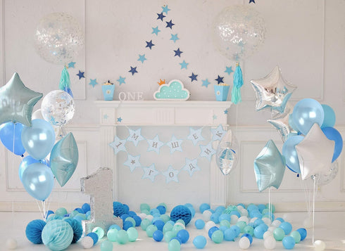 12 Inch 36 Treasures Gifted Metallic Light Blue Balloons - Baby Blue Balloons, Pastel Blue Balloons - Pastel Latex