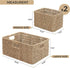 JS HOME Set of 3 Seagrass Wicker Baskets, Large and Small Organizing Baskets with Built-in Handles, Shelf Organizer