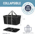 CleverMade Collapsible Laundry Tote, Midnight Black/Shadow Gray 2PK, 50L Collapsible Laundry Baskets with Long Carry