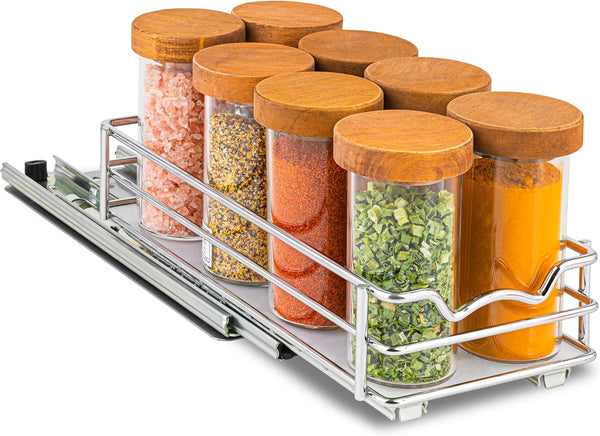 Pull Out Cabinet Organizer for Spices, Cans - Heavy Duty with Lifetime