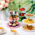 6 Sets 3 Tea Party Decorations of Tier Plastic Cupcake Stand Dessert Plates Cake Fruit Candy Display Tower for Wedding