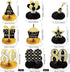 Outus 8 Pcs 80th Birthday Table Decorations, Black Gold Honeycomb Centerpieces for 80 Years Anniversary