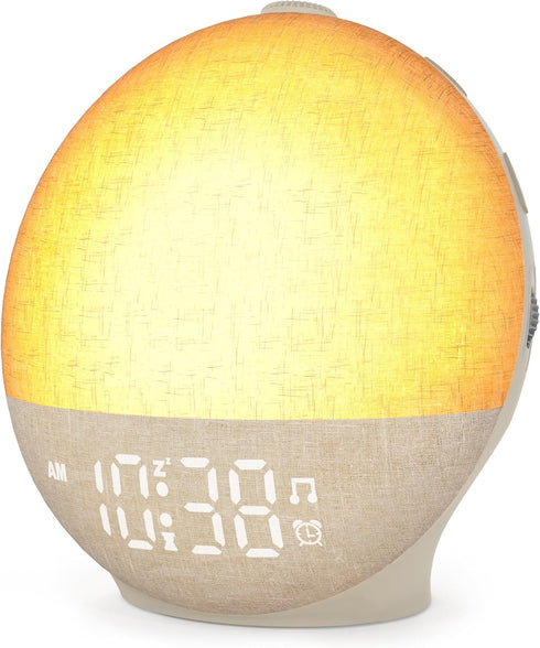 Sunrise Alarm Clock White Noise Machine, Sunset Simulation, 30 Soothing Sounds, 12