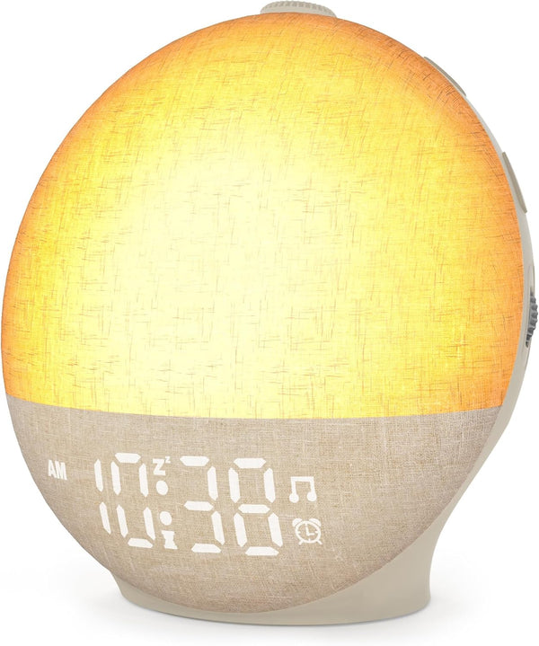 Sunrise Alarm Clock White Noise Machine, Sunset Simulation, 30 Soothing Sounds, 12