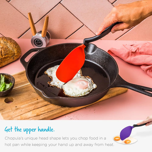 Dreamfarm Chopula Non-Stick-Safe Super-Flexible Spatula, 12" Red with Strong Flat Edge
