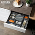 8Pcs 4 Set ISSEVE Nesting Silicone Drawer Organizer Trays, Size Versatile Vanity Bathroom & Desk Drawer Organizer
