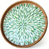 Round Rattan Tray with Mother of Pearl Inlay, Wicker Serving Tray Mother
