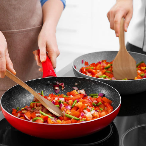 Acacia Wooden Spoons for Cooking: 5-Piece Kitchen Utensils Set - Essential Wooden Utensil Set