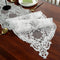 SUTAVIA Lace Patio Table Runner Embroidered Dresser Scarf, Classic Rectangular Macrame Tablerunner,for