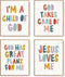 LARTSFRO Jesus Loves me Wall Art Decor Posters Prints, Inspirational Bible Verses Room