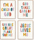 LARTSFRO Jesus Loves me Wall Art Decor Posters Prints, Inspirational Bible Verses Room