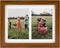 Golden State Art 8.5x11 Brown Wooden Picture Frame - White Mat for 2-5x7 Photos or 8.5x11 Certificate, Real Glass