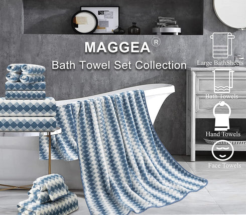 2Pcs 16"x31" Set Set Hand Towel Towel for Bathroom,Highly Absorbent Quick Dry Face Towel for Daily Use,Soft Microfiber