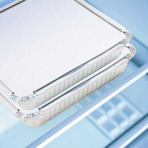 MATANA 9x9 Aluminum Pans with Lids (25 Pack) Disposable Aluminum Tays - 9" Inch Square Foil Cake Baking Pans & Food Containers with Lids