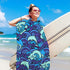 41x 35in Queenshin Surf Poncho Wearable Waves Towel Adult Hooded Beach Towel Microfiber Absorbent Quick Dry Changing