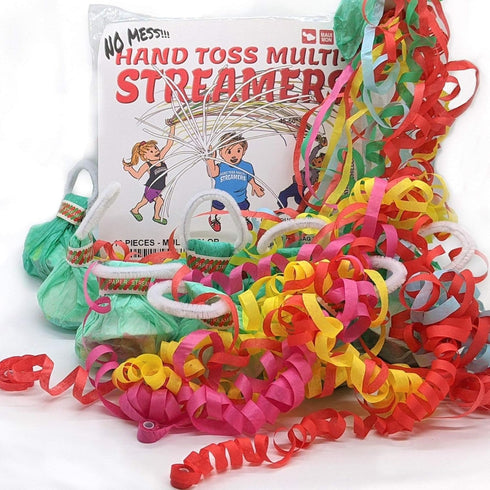 10 Pack Multi Color Hand Toss Streamers, No Mess Dazzling Paper Throw Streamer for Parties