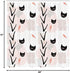 Ambesonne Modern Shower Curtain, Cat Faces Dotted Whiskers Kittens Theme, 69" W x 70" L, Dark Coral Black Peach