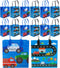 Tiny Mills Cars Fire Trucks Transportation Party Favor Bags, Pack of 12 Treat Bags with Handles for Toddler Birthday