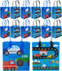 Tiny Mills Cars Fire Trucks Transportation Party Favor Bags, Pack of 12 Treat Bags with Handles for Toddler Birthday