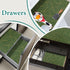 Shelf Liners for Kitchen Cabinets 17.5in x 20FT, Non-Adhesive Strong Non-Slip Thickened Gold Green Geometric Drawer
