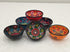 Decorative Turkish Ceramic Bowl Set of 6, Handcrafted Pinch Sauce Dipping Bowls, Multicolor